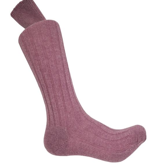 NEW Garnet Hill Socks Knee High 9-11 Berry 82% Cashmere Warm Cozy Holiday Gift - Picture 7 of 7